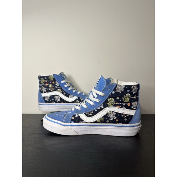 Vans Sk8 High Top Cosmic Astronaut Kid Shoes Sz 2.5 Blue Zip Side Lace Up #1120 - Picture 2 of 15